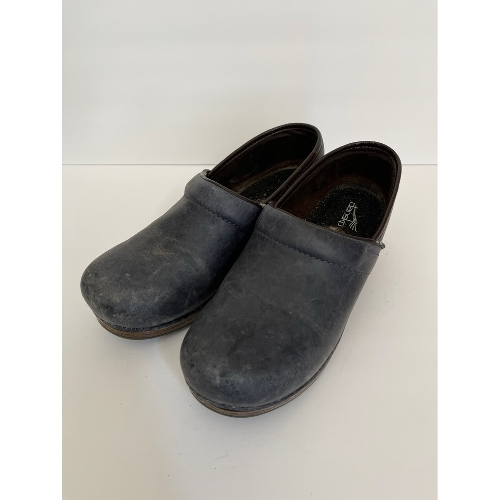Dansko Blue Leather Platform Clogs Women’s Size 38